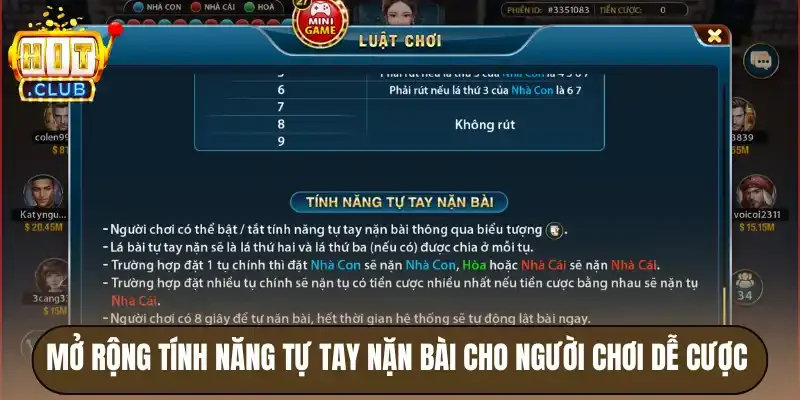 Mở rộng tính năng tự tay nặn bài cho người chơi dễ cược