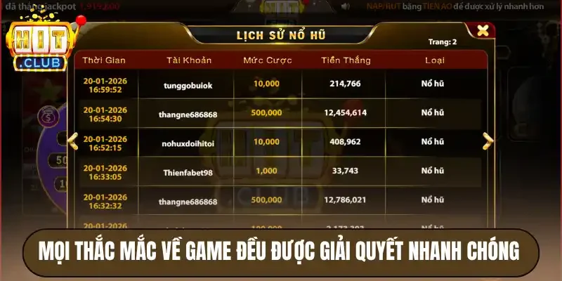 Mọi thắc mắc về game đều được giải quyết nhanh chóng