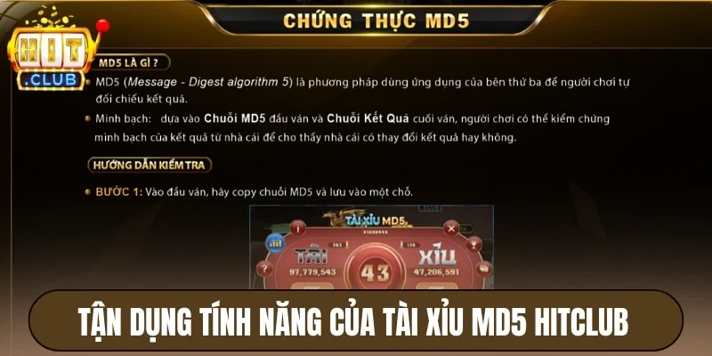 Tận dụng tính năng của tài xỉu MD5 Hitclub